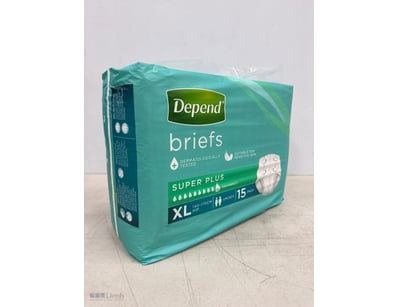 Depend Briefs Super Plus XL Uni Sex 15 Pack

