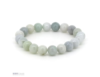 177.50CT TSW NATURAL BURMESE JADE BEAD BRACELET.  ...