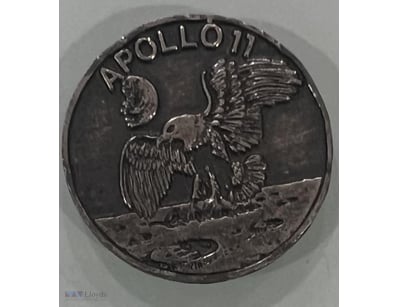 1969 VERY RARE APOLLO 11-USA MOON MISSION MEDALLIO...