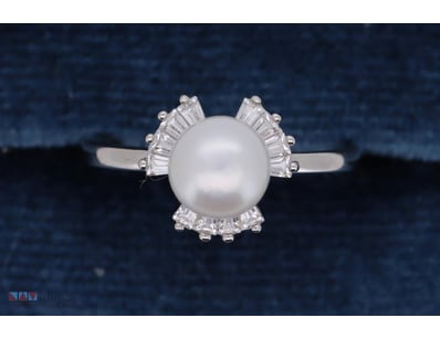 SOUTH SEA PEARL RING ON 925 SILVER - WITH CERTIFIC...