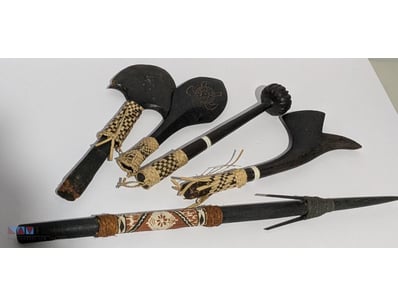 FIJI & PACIFIC TRIBAL ARTIFACTS INCLUDING CLUB & S...