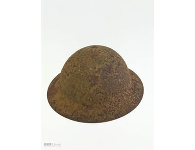 WWI BRITISH STEEL HELMET WITH CHIN STRAP AND LINER...