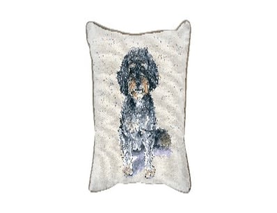 RRP: $699.65, Cavapoo Watercolour Cushion 450x450m...