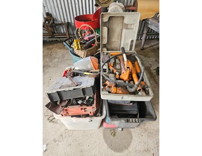 Assorted tools and equipment, including hydraulic ...