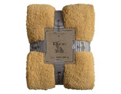 RRP: $629, Teddy Fleece Throw Ochre 1300x1800mm, 5...