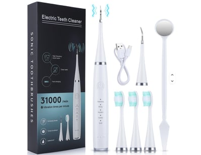 Electric Teeth Cleaning Set Stains Remover Whiteni...