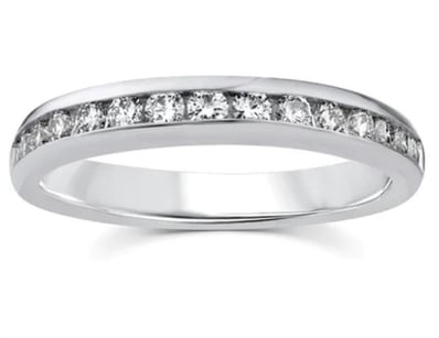 9K WHITE GOLD 0.50CT F VS LAB DIAMOND CHANNEL SET ...