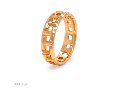 TIFFANY & CO. 18CT YELLOW GOLD T TRUE WIDE RING 5....