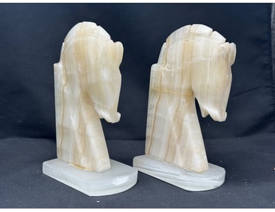 PAIR OF ONYX HORSE HEAD BOOKENDS

Elegant Pair O...
