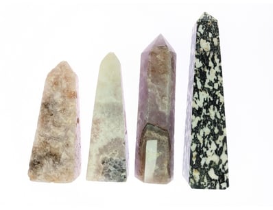 NATURAL CHRYSTAL TOWERS INCLUDING PINK AMETHYST, P...