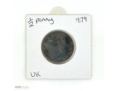 1 X 1879 UNITED KINGDOM HALF PENNY.      

Coin Fe...