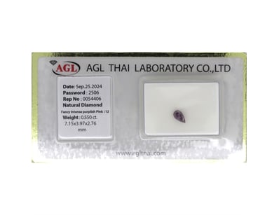 0.550CT CERTIFIED, NATURAL FANCY PINK DIAMOND     ...
