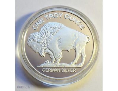 AWESOME 1 OZ GERMAN SILVER "USA BUFFALO/INDIAN HEA...