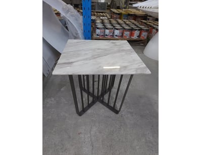 Side Table, Marble Style, Black & White Finish

Di...