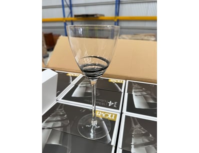 BOX LOT - QTY x  6  Nova brand white wine glasses ...