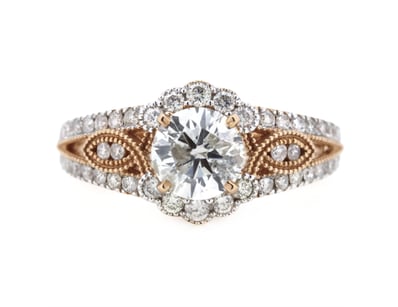 14K ROSE GOLD AND DIAMOND, DRESS RING.      

The ...