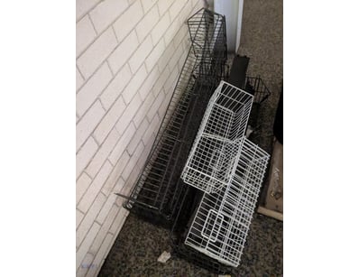 Bulk lot of wire storage baskets in varying sizes ...