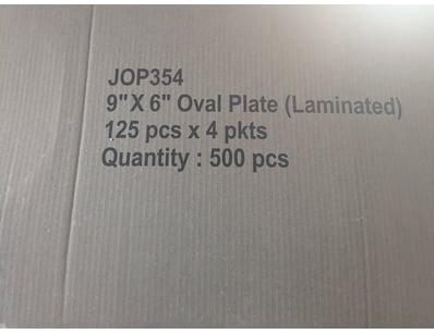 EP97,9" x 6" Oval Plate

Bid per pallet

Note ...