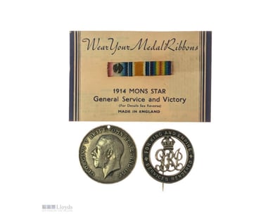 1914 MONS STAR AND BRITISH WAR MEDAL WITH VICTORY ...