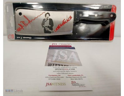 MARK BURNHAM SIGNED LEATHERFACE CLEAVER FROM TEXAS...