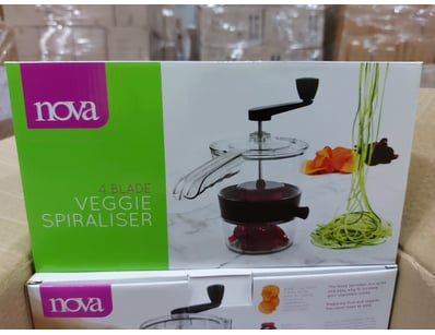 RRP: $180 BOX LOT-QTY 6 x Nova 4 Blade Veggie Spir...