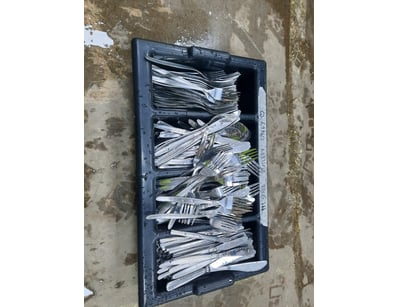 Container of Cutlery including knives, forks and s...