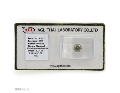 3.224CT CERTIFIED, NATURAL FANCY GREEN DIAMOND    ...