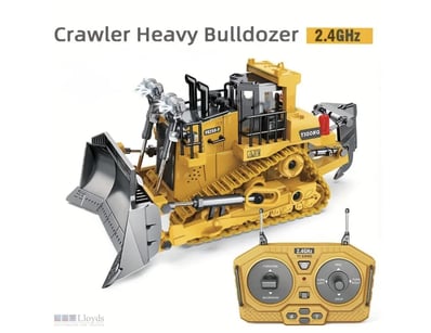 9-Channel RC Bulldozer Truck with Alloy Metal Body...