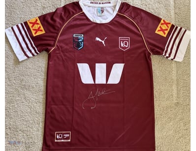 JOHNATHAN THURSTON SIGNED QLD STATE OF ORIGIN JERS...