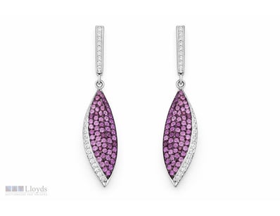 NATURAL PADPARADSCHA SAPPHIRE EARRINGS ON 925 SILV...