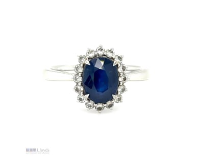 CERRONE 18CT WHITE GOLD SAPPHIRE & DIAMOND RING 2....