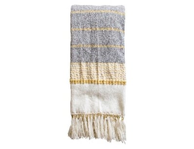 RRP: $839, Kasbah Ochre Textured Throw 1300x1700mm...