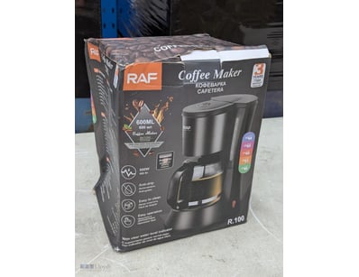 RAF Coffee Maker Model R-100, 600ML capacity. Blac...