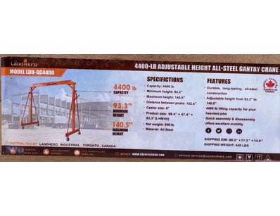FACTORY DIRECT ** Unused Landhero, 4400-LB ADJUSTA...