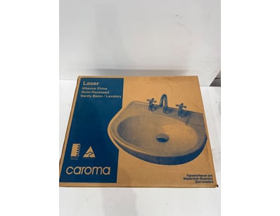 Caroma Laser semi-recessed vitreous china vanity b...