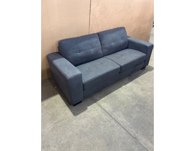Modern upholstered two-seater sofa featuring a cha...