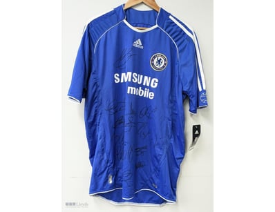 HAND SIGNED CHELSEA FC 2008-09 ADIDAS HOME SHIRT -...