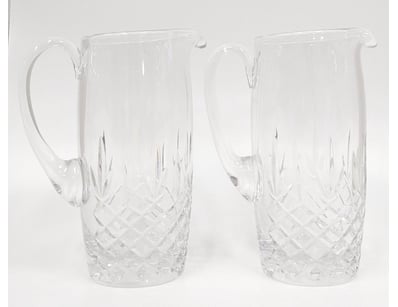 ROYAL DOULTON CRYSTAL GLASS WATER PITCHERS WITH CL...
