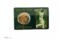 233 · AUSTRALIA BRADMAN 5 DOLLAR BI METAL COIN ON CARD