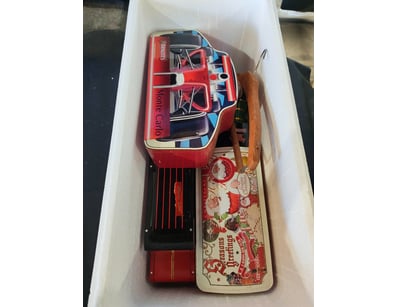Vintage Arnotts biscuit tin collection featuring i...