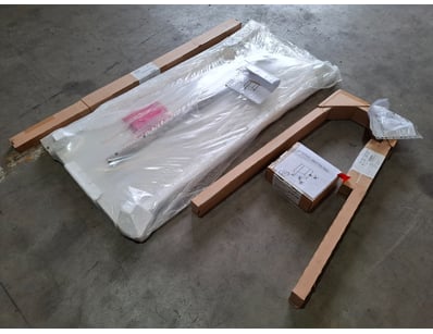 Mobile Desk, WhiteTop, Beige Finish Legs

Dimensio...