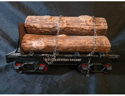 VINTAGE RAILWAY LOG CAR MODEL  DECANTER JERSEY & W...