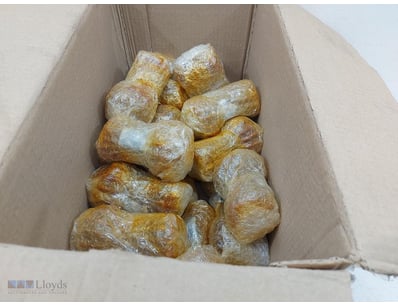 Bulk lot of Wax pillar candles in natural cream/ho...