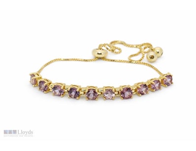 NATURAL GARNET (COLOR CHANGE) BRACELET ON 925 SILV...