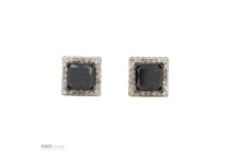 14K Yellow Gold, Black Diamond And Diamond, Halo