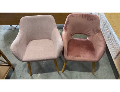 2 x pink decorative chairs


