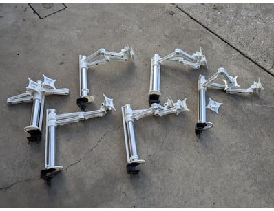 6 x double monitor arm holders, white

SOLD AS L...