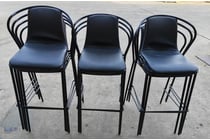 16 · Black Metal Frame Bar Stools with Padded Seats