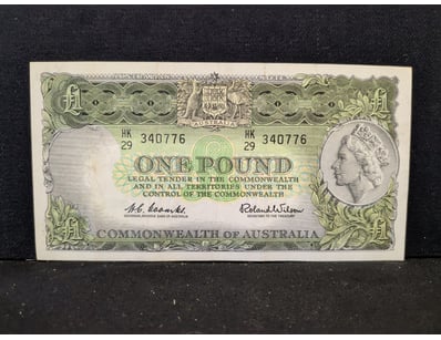 COMMONWEALTH OF AUSTRALIA ONE POUND NOTE, COOMBS-W...