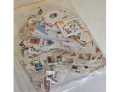 STAMPS, MIXED STAMPS OVER 200 STAMPS ON PAPER AND ...